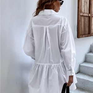 Button front ruffle hem shirt Dress without belt !